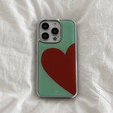 [Epoxy] POP HEART(ミントレッド) シルバーバンパーケース