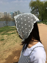 Dot lace bonnet (1color)