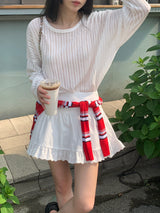 [MADE] バーシレースフリルミニスカート