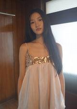 Sequin Satin Dress - Pink