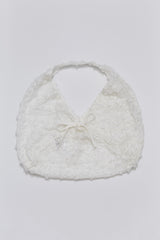 Jeanne Lace Flower Shoulder Bag_White
