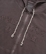 No.0998 pigment embro hood zip-up