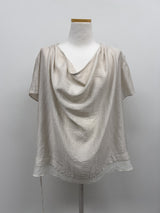 [Short Sleeve Version] Drape Color Matching Loose Fit Blouse