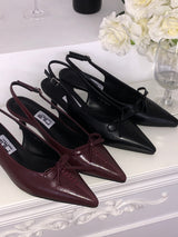 Ribbon Corset Slingback Heels