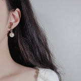 ダリアリボン＆パールピアス - Gold Color