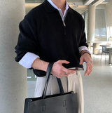 スラッグベラハッチハーフジップアップカラニット