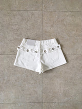 Eyelet cotton shorts