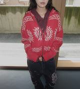 No.1453 cowichan hood KNIT ZIP-UP (3color)