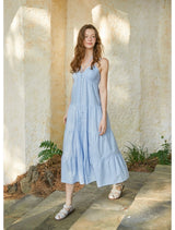 Blanc Halter Dress Blue