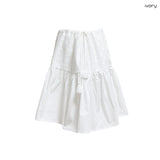 (2color) Flower Embroidery Flare Midi Skirt
