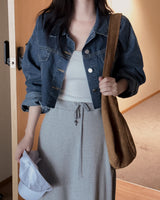 Hazel cropped denim jacket