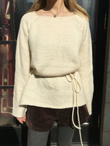 [Guest Look] ラテボートネックルーズロングニット (4c)