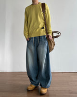 Number Patch Round Knit