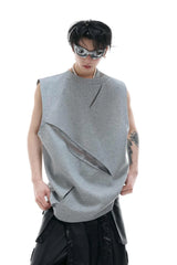 Mesh Cutout Sleeveless Vest