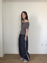 パラシュートトラックデニムパンツ(2color)