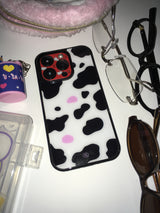 milk cow pattern epoxy phone case