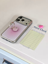 [SET] PINK STRAWBERRY SORBET Silver Epoxy Case Ring Tok