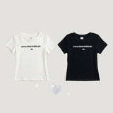 Wassup Lettering Hip Mood Stretch Short Sleeve T-shirt (2 Colors)