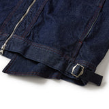 Nep denim zip-up jacket / Indigo