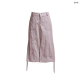 (2color) シャーリング アイレット ポケット カプリ パンツ