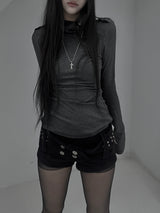 signal high neck button T (2color)