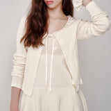 Ribbon Tie Cardigan (Cream)