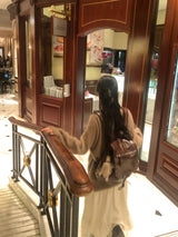 Classic bow bakcpack_chocolate brown