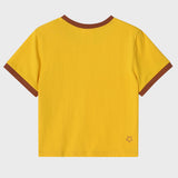 キャンパスラバーヴィンテージイエロークロップ半袖リンガーtシャツ