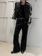 [CROP ITEM] Biker line leather jacket