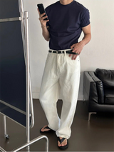 [4SEASON] ショルダーラインセミマッスルフィットTシャツ(4color)