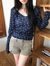 ヒア フローラル ロングスリーブ Tシャツ