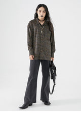 Japanese-style retro loose long-sleeved floral shirt