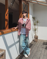 バルドブラッシュウォッシングデニムパンツ