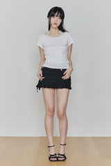 ペタラインレースTEE white