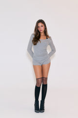 Breeze Sheer Long Sleeve Top (Gray)