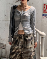 [U-BASIC] Etna slim button cardigan