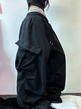 アンバランスドカーゴヒップパッチロングパンツ🤍🩶🖤3カラー