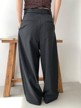 STRIPE TWILL BALLOON SLACKS (2C)