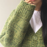 [MADE] シャベルボカシオーバーフィットブラッシュウィンターニットカーディガン