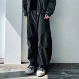 Knee-Pleat Pocket Wide Pants