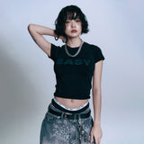 EASY See-through Crop Short Sleeve - Black