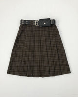 【即日発送】YWD PLAID PLEATS SKIRT + BELT (3color)