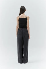 KIRSH PLAIN SQUARE NECK SLEEVELESS - BLACK 