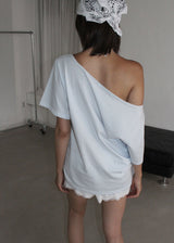 SHELL SHIRRING OFF TEE