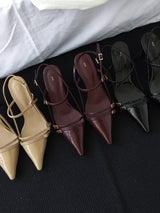 BUCKLE STRAP STILETTO HEEL (3COLORS!)