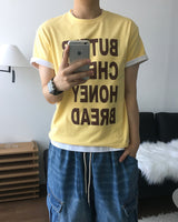 ミックス プリンティング ショートスリーブ Tシャツ
