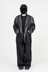 Forem One Button Leather Jacket