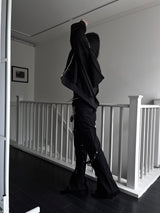 unique strap cargo bootcut pants