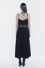 レイヤープリーツスカート black