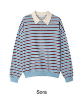 Pend Striped Collar Sweatshirt